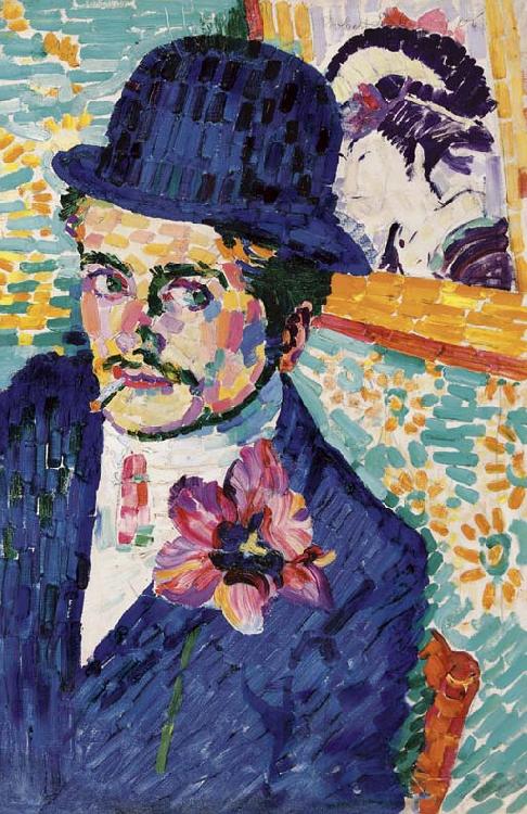 robert delaunay homme a la tulipe oil painting picture